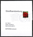 Bund 2669 als portoger. EF mit 55 Cent Blumen / Gartenrose aus Rolle auf Streifbandzeitung bis 50g von 2008-2011