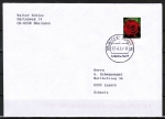 Bund 2669 Skl. (Mi. 2675) als portoger. EF mit 55 Cent Blumen / Gartenrose als Skl.-Marke auf Büsingen-Brief von 2013 in die Schweiz