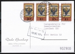 Bund 903 als portoger. MeF mit 4x 10 Pf Tag der Briefmarke 1976 auf Inlands-Postkarte von 1976-1978