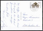 Bund 897 als portoger. EF mit 30 Pf Bronzekultwagen auf Orts-Postkarte innerhalb Berlins von 1982