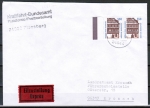 Bund 1746 als portoger. MeF mit 2x 550 Pf SWK als waagr. Bogen-Paar mit Rand auf Inlands-Eilbrief 20-50g von 1994-1997, AnkStpl.