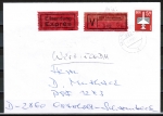 Stempel: Osterholz-Scharmbeck: Hier eine Briefe-Fälschung mit der DDR-Marke 5,- Mark "Flugpost-Serie" von 1985, rückseitig mit diesem Stempel von Osterholz-Scharmbeck !
