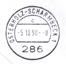 Achtung: der Stempel: "286 Osterholz-Scharmbeck 1" mit Stempel-Buchstaben "c" befindet sich in Privat-Hand !
