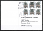 Bund 2139 MeF mit 6x 10 Pf/0,05 ¤ SWK aus Rolle auf Anschriftenprüfungs-Postkarte