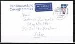Bund 1398 als portoger. EF mit 20 Pf SWK aus Rolle auf Europa-Luftpost-Blindensendung bis 50g von 1989-1993 nach Polen, AnkStpl.