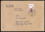 Berlin 799 als portoger. EF mit 300 Pf SWK aus Bogen mit Oberrand auf Inlands-Pckchen 14x20 cm von 1988-1989