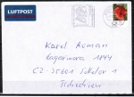Bund 2472 als portoger. EF mit 55 Cent Blumen / Klatschmohn auf Europa-Brief bis 20g vom Juli bis Oktober 2005 nach Tschechien, codiert