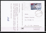 Berlin 802 als portoger. EF mit 80 Pf Sport 1988 auf Auslands-Postkarte von 1989-1991 von Berlin nach Polen, vs. AnkStpl.