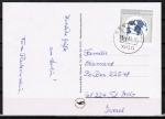 Berlin 817 als portoger. EF mit 70 Pf Währungsfond auf Auslands-Postkarte von 1988-1989 von Berlin nach Israel
