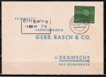 Bund 337 als portoger. EF mit 10 Pf Europa 1960 auf Inlands-Postkarte von 1960-1962