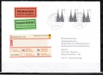 Bund 2206 als portoger. MeF mit 3x 440 Pf / 2,25  SWK aus Rolle auf Inlands-Einschreibe-Eigenhndig-Rckschein-Brief 20-50g, codiert