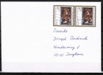 Berlin 797 als portoger. MeF mit 2x 50 Pf Weihnachten 1987 auf Brief bis 20g von 1990 im Bundesgebiet mit Bund-Stempel