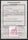 Bund 1028 als GAA / Ganzsachen-Ausschnitt aus Letterset-GA-PK mit roter 60 Pf B+S auf Einlieferungsschein für einen NN-Brief von 1989-1993