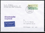 Bund ATM 1 - Marke zu 75 Pf in Spritzguss-Type als portoger. EF auf Luftpost-Drucksache vom April 1984 nach GB mit TQ Bfsdg., Bonn / ak