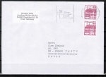 Bund 1028 als portoger. MeF mit 2x roter 60 Pf B+S - Marke aus Rolle im Letterset-Druck auf Auslands-Brief bis 20g von 1987-1989 in die UdSSR, AnkStpl.