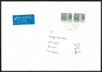 DDR 2561 - 1,- Mark im Stichtiefdruck aus Bogen als portoger. MeF auf Übersee-Luftpost-Brief 20-30g vom Juni 1990 nach Paraguay, AnkStpl. 14x20 cm