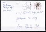 Berlin 779 als portoger. EF mit 50 Pf Louise Schröder auf Ortsbrief bis 20g von 1987-1989 innerhalb Berlins, codiert, fehlende rs. Oberklappe