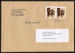 Bund 1641 als portoger. MeF mit 2x 100 Pf Blcher auf Briefdrucksache 50-100g von 1992/1993, 14x20 cm, nur kurze Laufzeit !